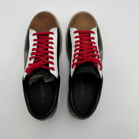 Oliver Cabell Low 1 Metropolis Sneakers Distressed Leather Suede Toe Cap Retro - Picture 8 of 11